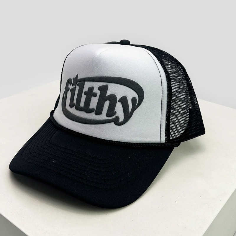 Unisex Color Block Letter Mesh Trucker Cap 8