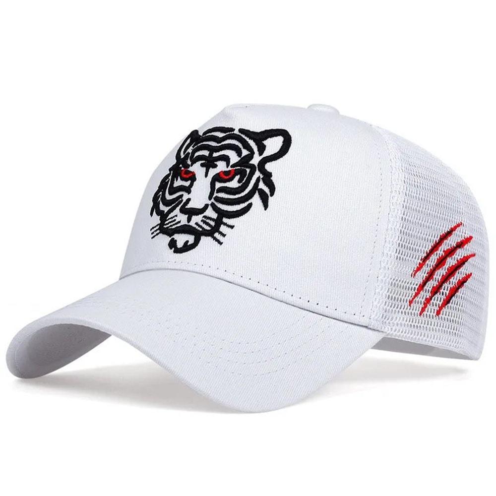 Tiger Head Embroidered Breathable Baseball Cap 2