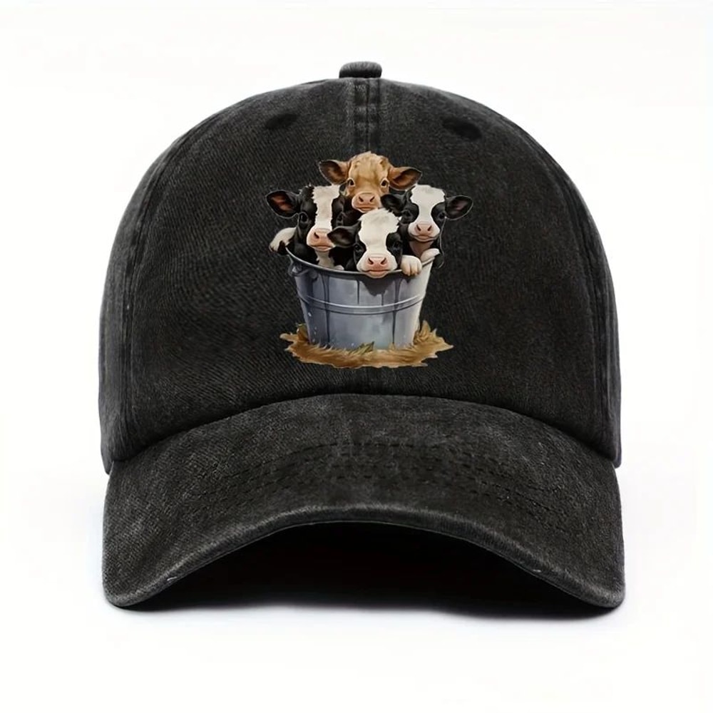 Cute Cow Print Adjustable Baseball Cap 3