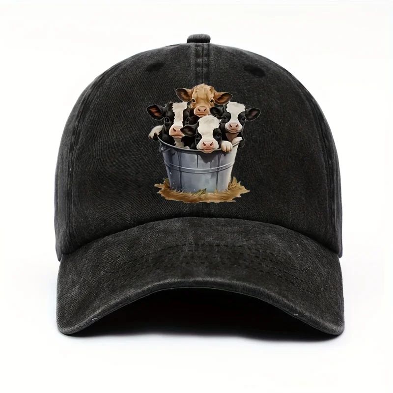 Cute Cow Print Adjustable Baseball Cap 3