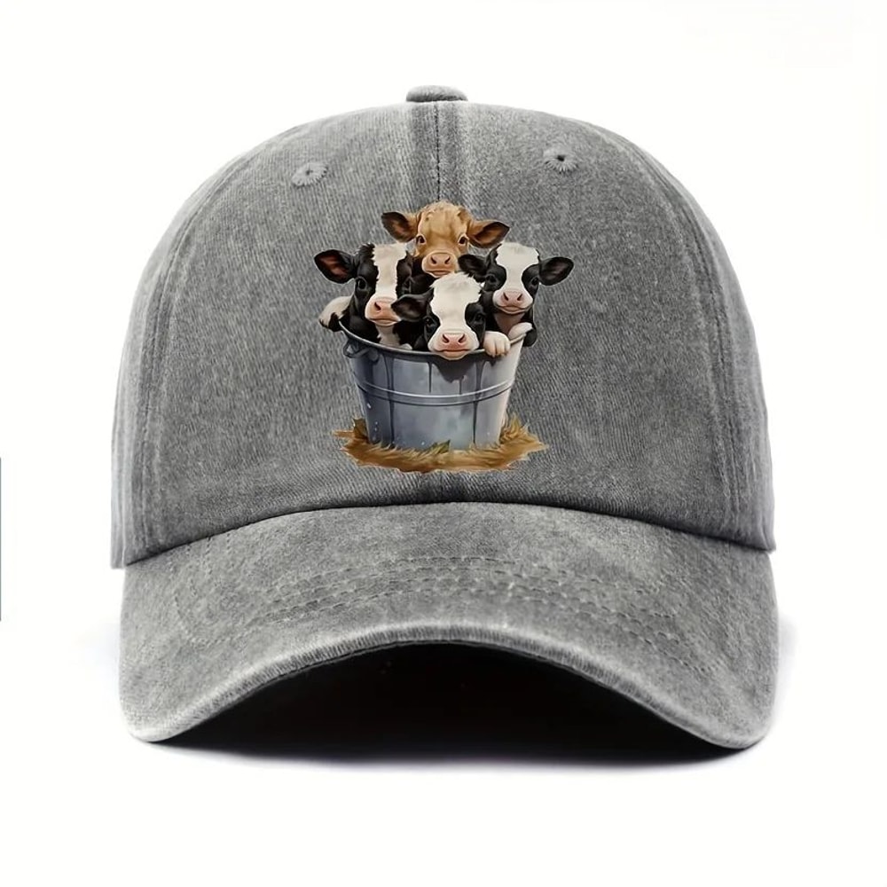 Cute Cow Print Adjustable Baseball Cap 4