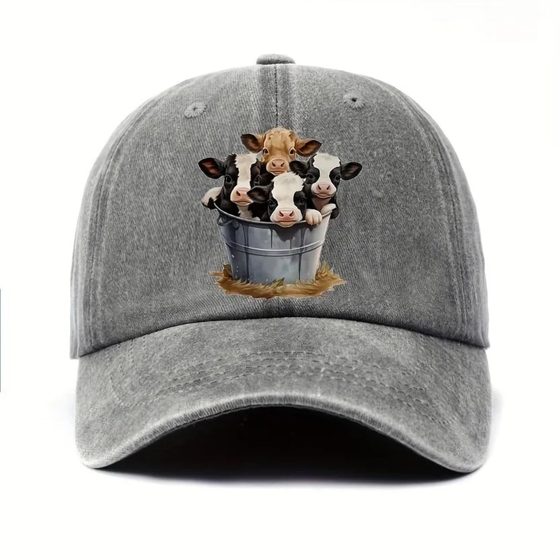 Cute Cow Print Adjustable Baseball Cap 4