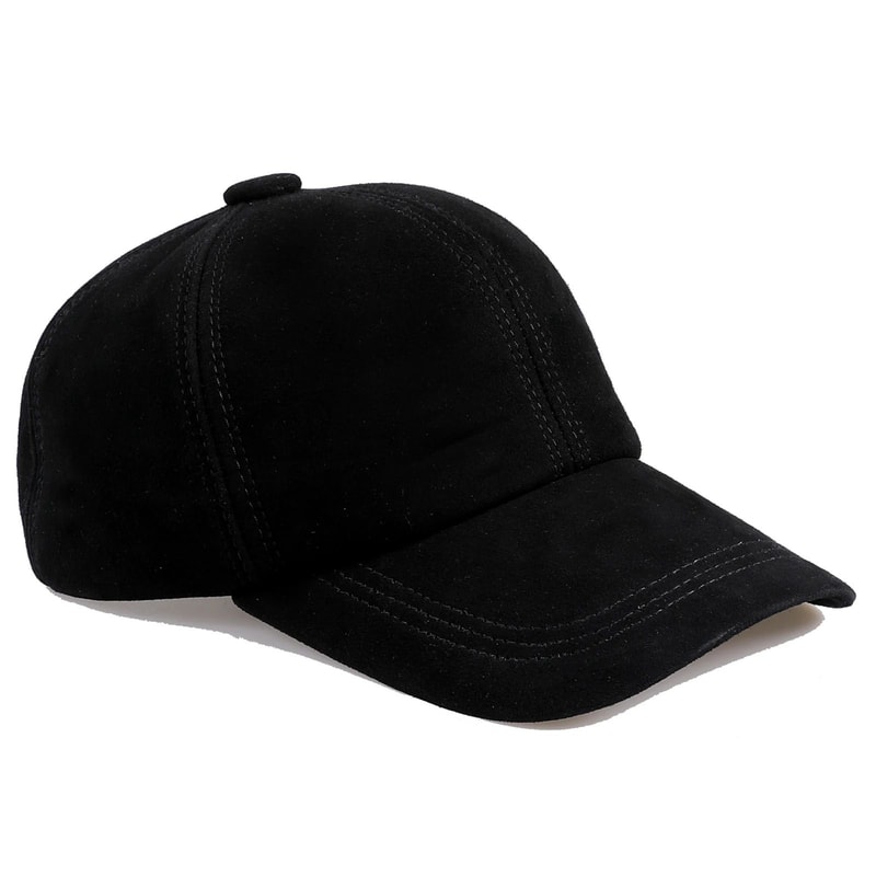 BOONJOVIA Genuine Suede Leather Baseball Cap