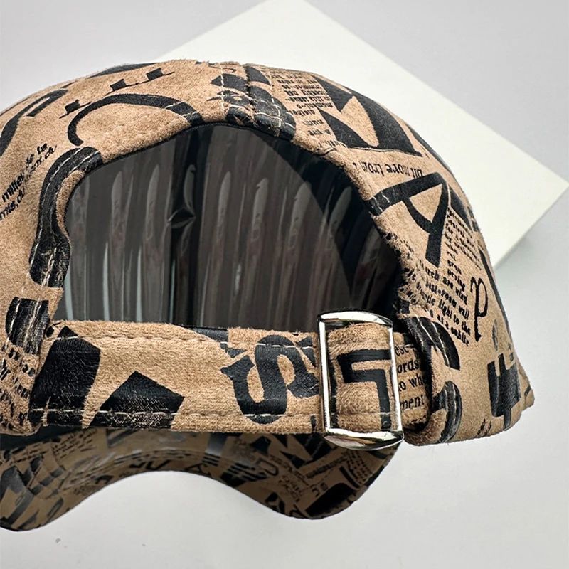 Kpop Graffiti Letter Vegan Leather Baseball Cap 5