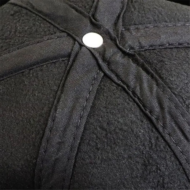 Men Leather Adjustable Winter Baseball Cap 5