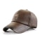 Men Leather Adjustable Winter Baseball Cap 10