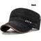 Distressed Washed Cotton Cadet Flat Cap With Leather Binding 7