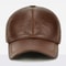 Men Real Cowhide Leather Winter Baseball Cap 2