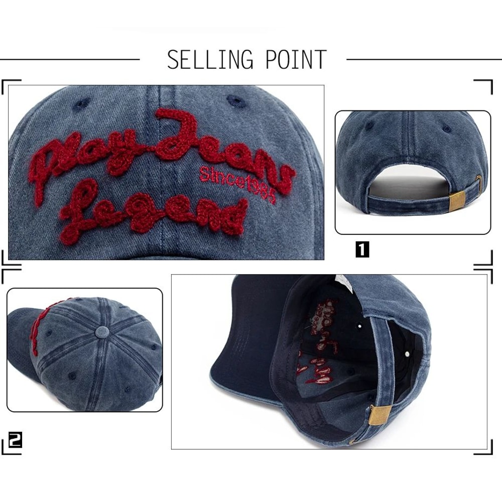 CNTANG Cotton Letter Embroidery Baseball Cap 7