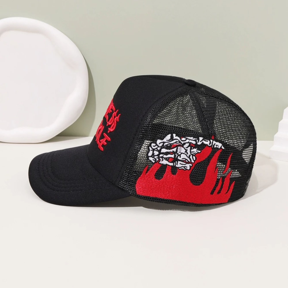 Fashion Mesh Breathable Embroidered Baseball Cap 4