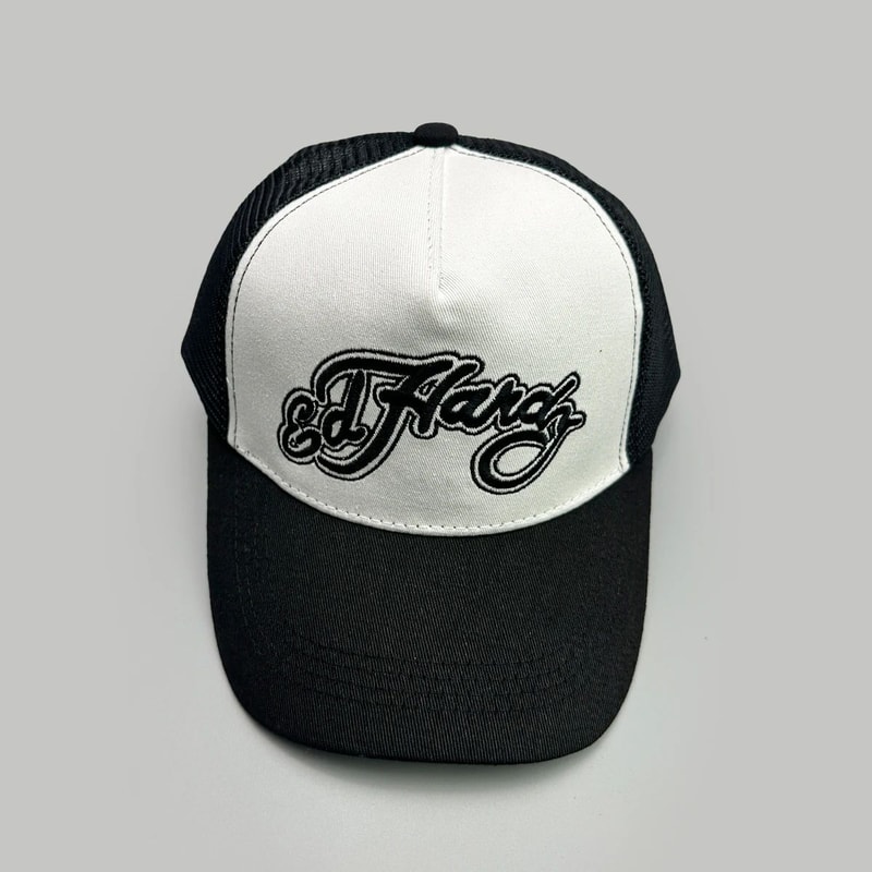 Color Block Letter Embroidery Mesh Trucker Cap 4