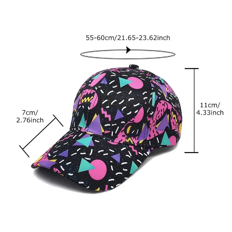 Graffiti Print Adjustable Snapback Baseball Cap 5