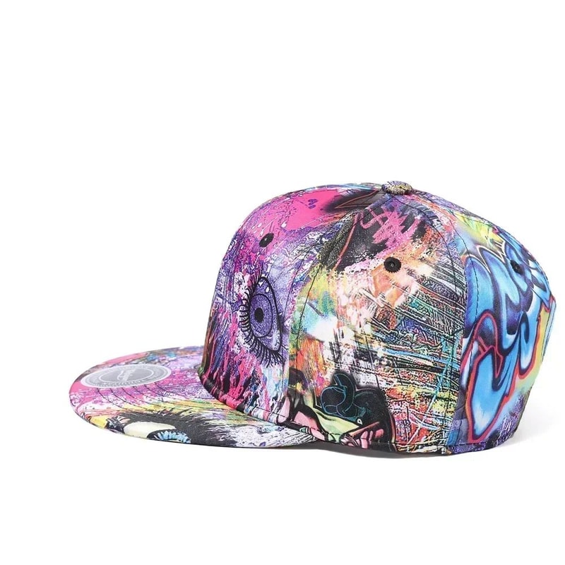 Graffiti Bones Flat Visor Snapback Baseball Cap 2