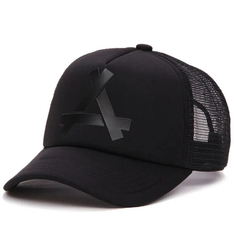 Unisex A Letter Mesh Trucker Baseball Cap 2