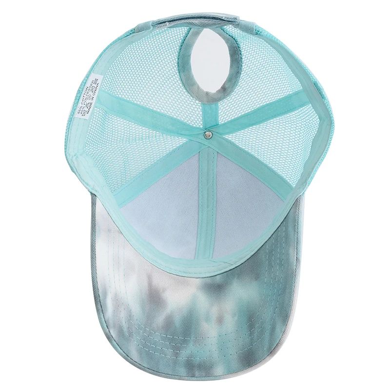 Women Tie Dye Ponytail Trucker Baseball Cap 4