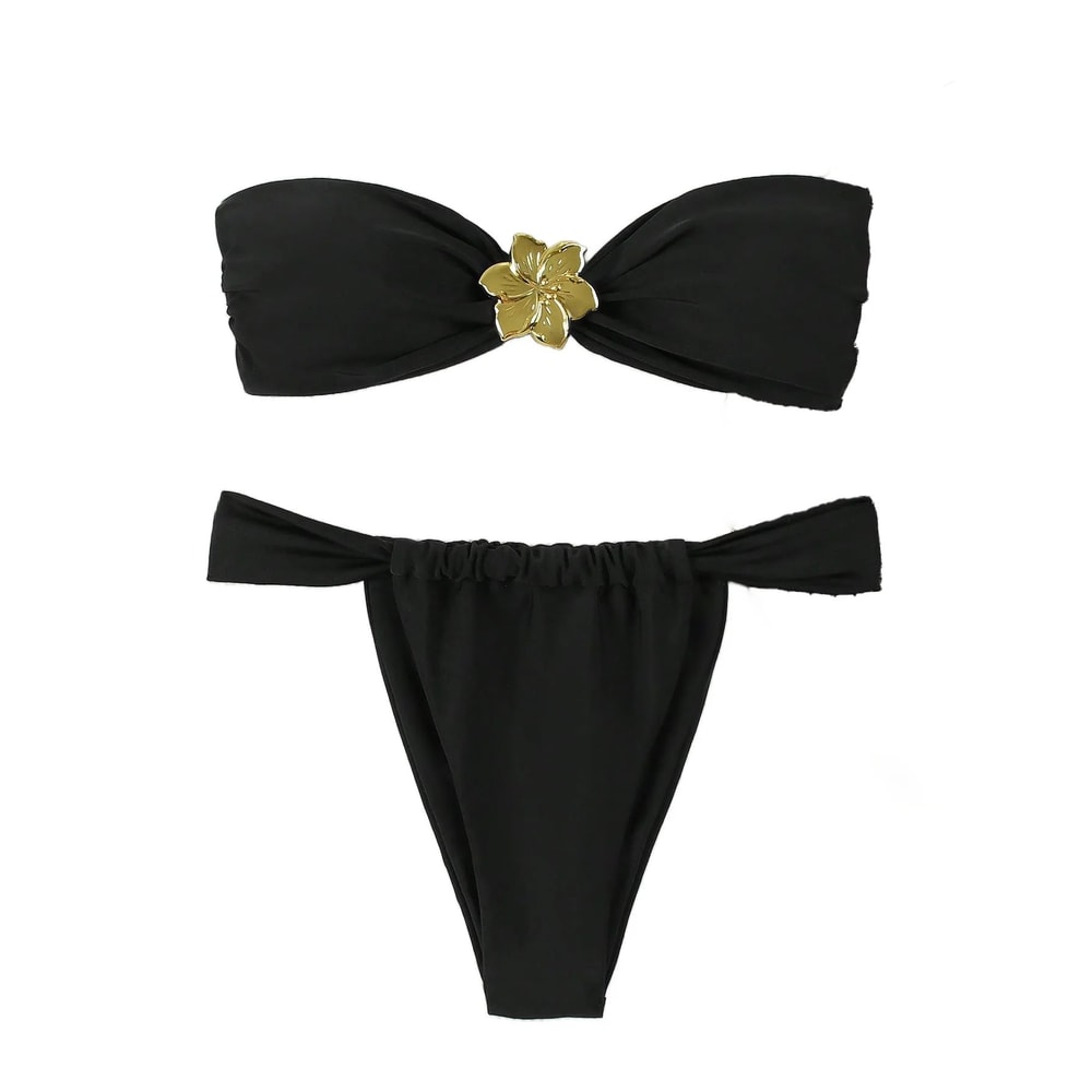 Sexy Bandeau Push Up Brazilian Thong Bikini Set 4