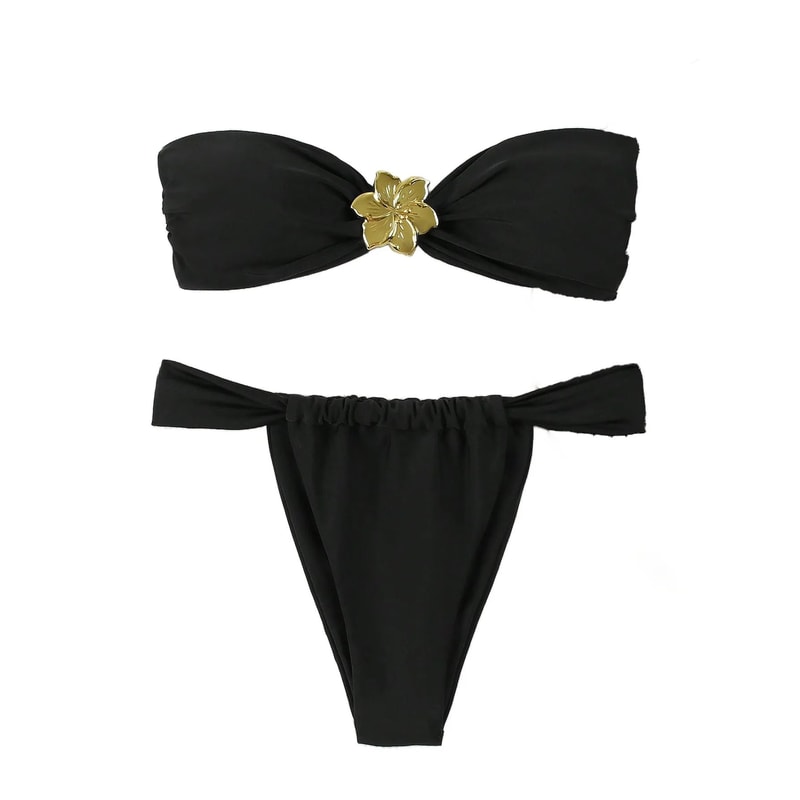 Sexy Bandeau Push Up Brazilian Thong Bikini Set 4