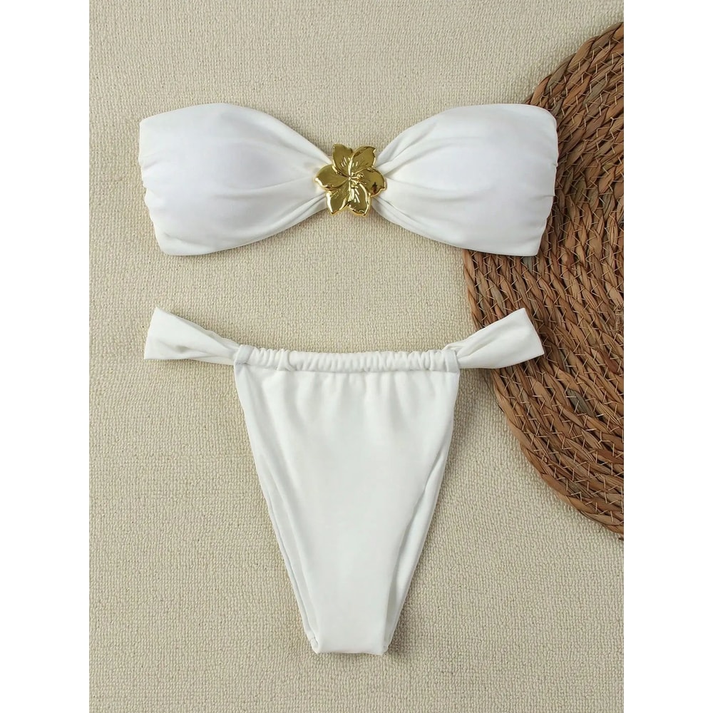 Sexy Bandeau Push Up Brazilian Thong Bikini Set 9