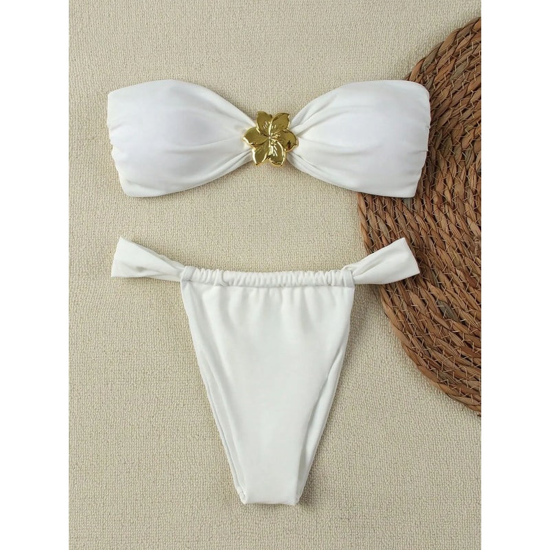 Sexy Bandeau Push Up Brazilian Thong Bikini Set 9