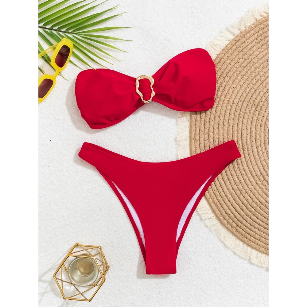 Sexy Bandeau Push Up Brazilian Thong Bikini Set 3