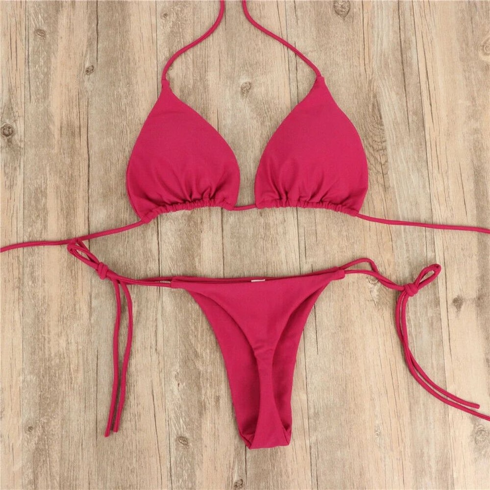 Sexy Side Tie Brazilian Bikini Set For Women 4