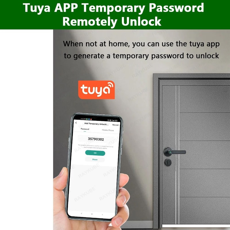Smart Fingerprint Door Lock With Tuya App Remote Access 2