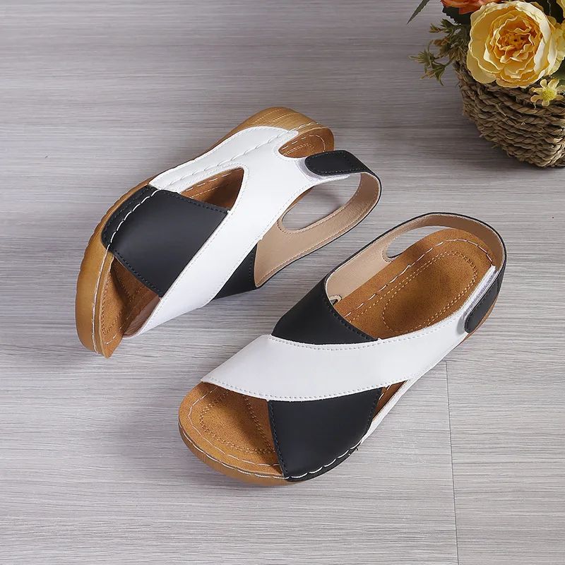 Womens Patchwork Wedge Sandals Comfortable Platform Summer Shoes 4