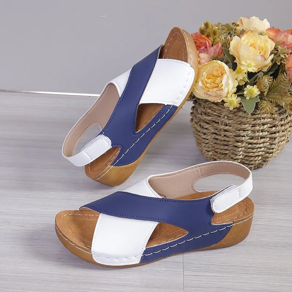 Womens Patchwork Wedge Sandals Comfortable Platform Summer Shoes 6
