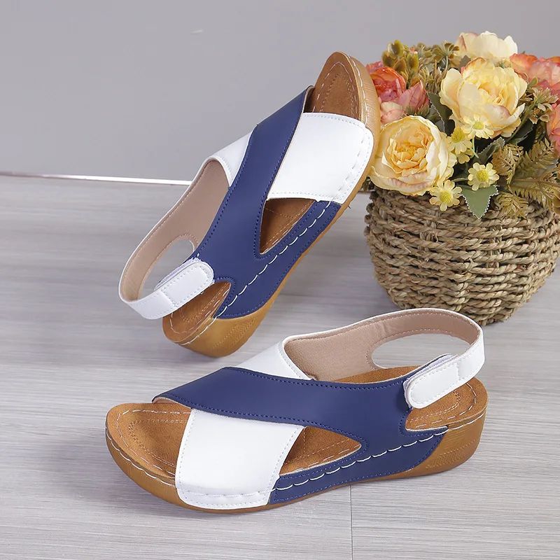 Womens Patchwork Wedge Sandals Comfortable Platform Summer Shoes 6