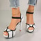 Womens Colorblock Peep Toe Platform High Heel Sandals 1