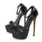 Womens Sequined Platform High Heel Party Sandals 2