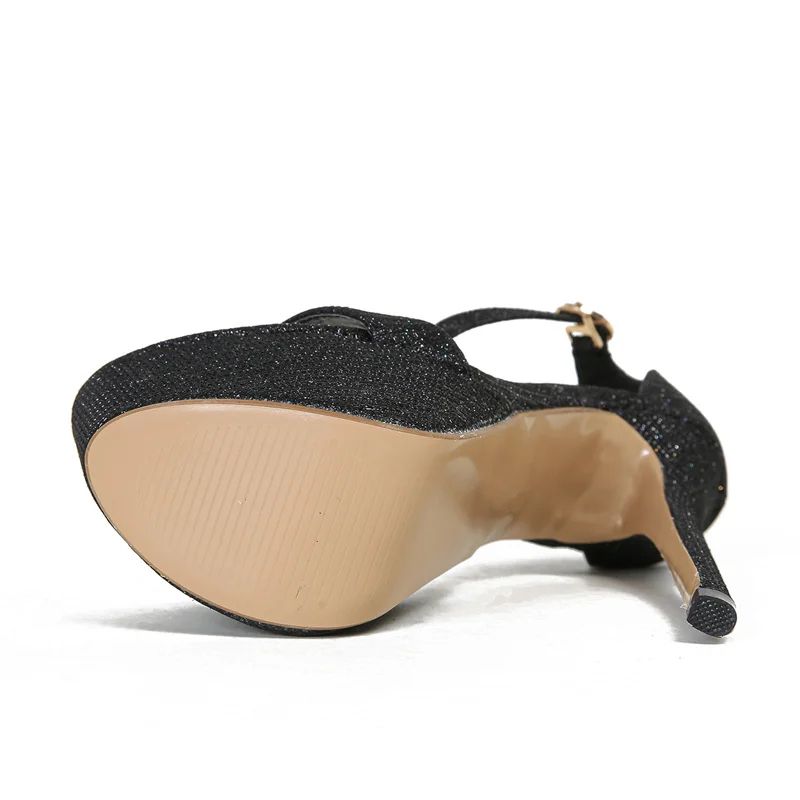 Womens Sequined Platform High Heel Party Sandals 7