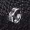 Mens Steampunk Gear Wheel Stainless Steel Carbon Fiber Ring 4