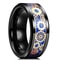 Mens Steampunk Gear Wheel Stainless Steel Carbon Fiber Ring 9