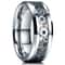 Mens Steampunk Gear Wheel Stainless Steel Carbon Fiber Ring 11