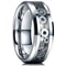 Mens Steampunk Gear Wheel Stainless Steel Carbon Fiber Ring 11