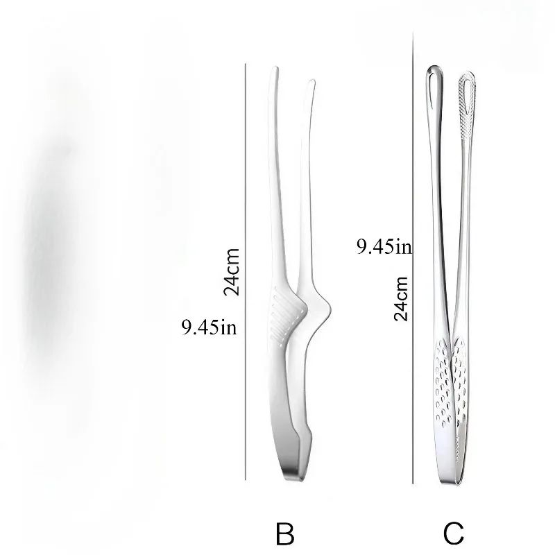 Stainless Steel Long Handle BBQ Cooking Tongs 5