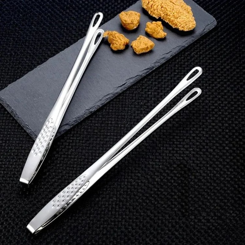 Stainless Steel Long Handle BBQ Cooking Tongs 7