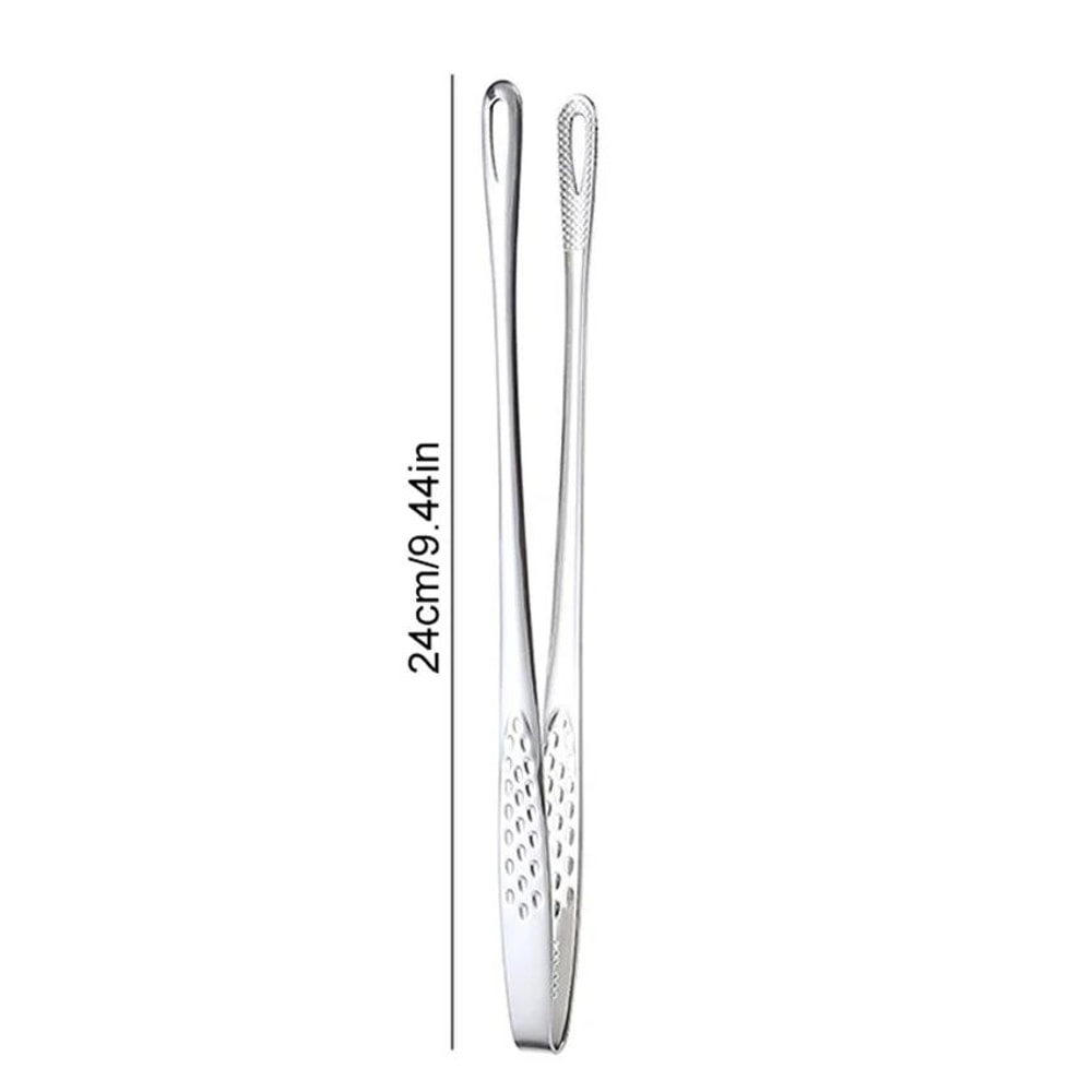 Stainless Steel Long Handle BBQ Cooking Tongs 8