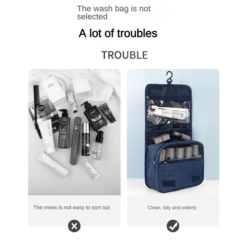 Foldable Hanging Toiletry Bag Travel Makeup Organizer 7