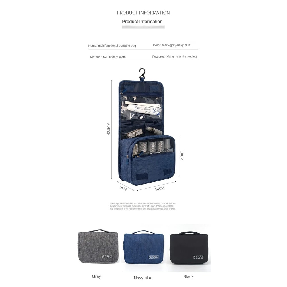 Foldable Hanging Toiletry Bag Travel Makeup Organizer 8