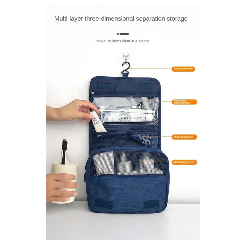 Foldable Hanging Toiletry Bag Travel Makeup Organizer 9