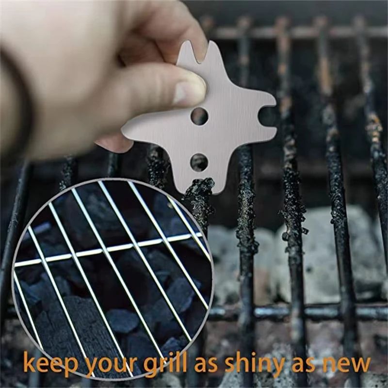 Portable Metal BBQ Grill Scraper Cleaning Tool 1