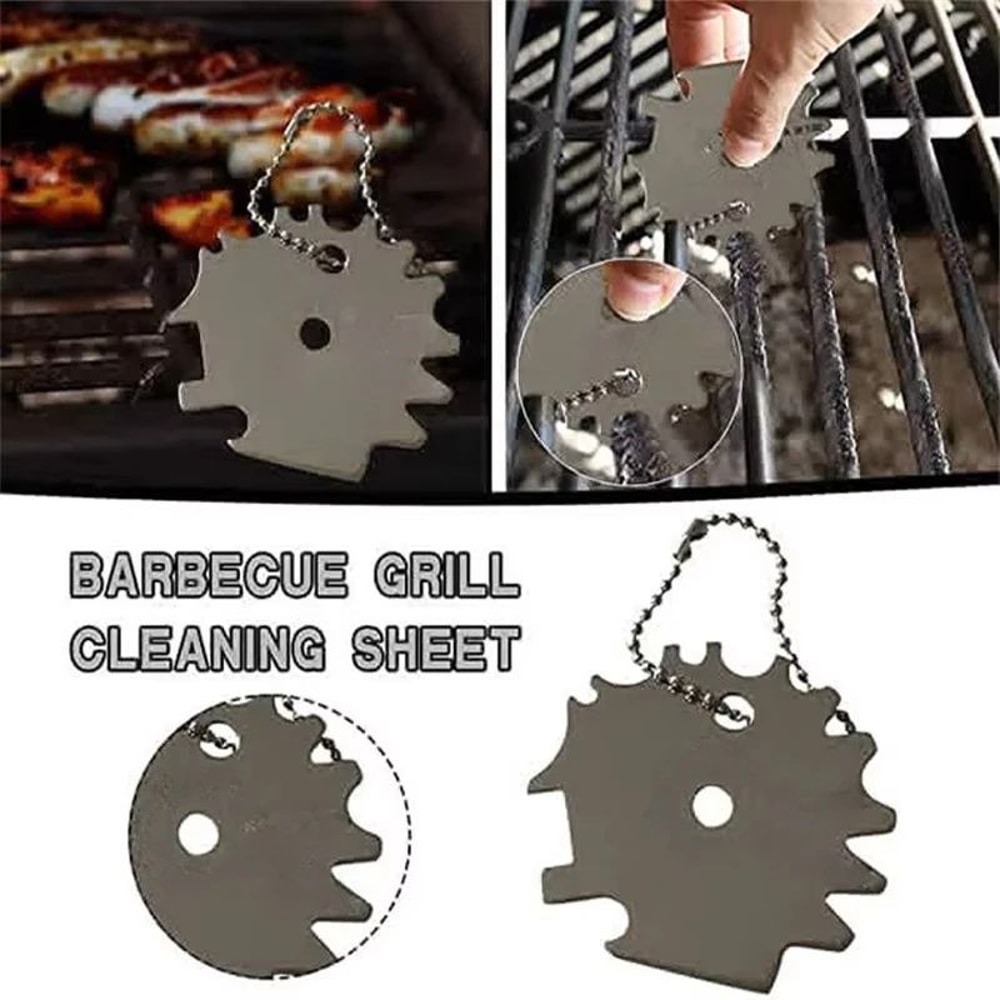 Portable Metal BBQ Grill Scraper Cleaning Tool 2