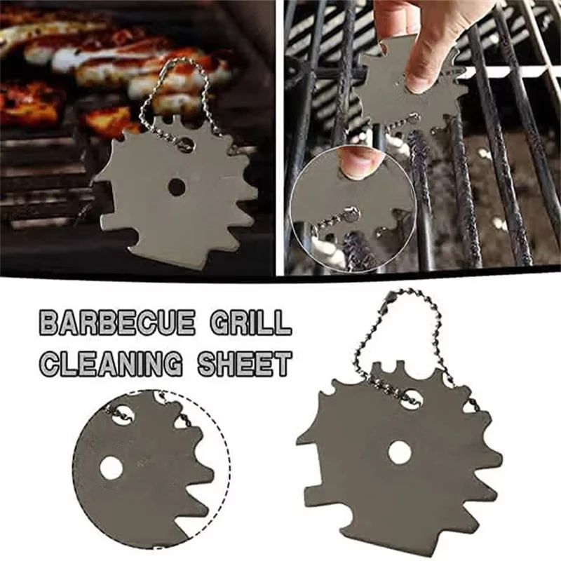Portable Metal BBQ Grill Scraper Cleaning Tool 2