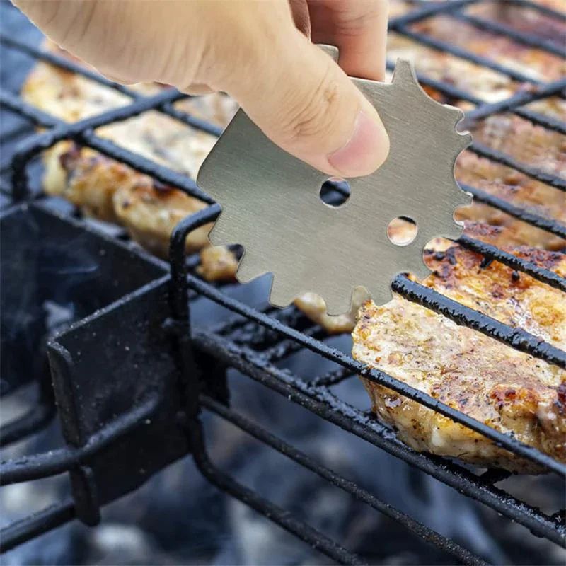 Portable Metal BBQ Grill Scraper Cleaning Tool 6