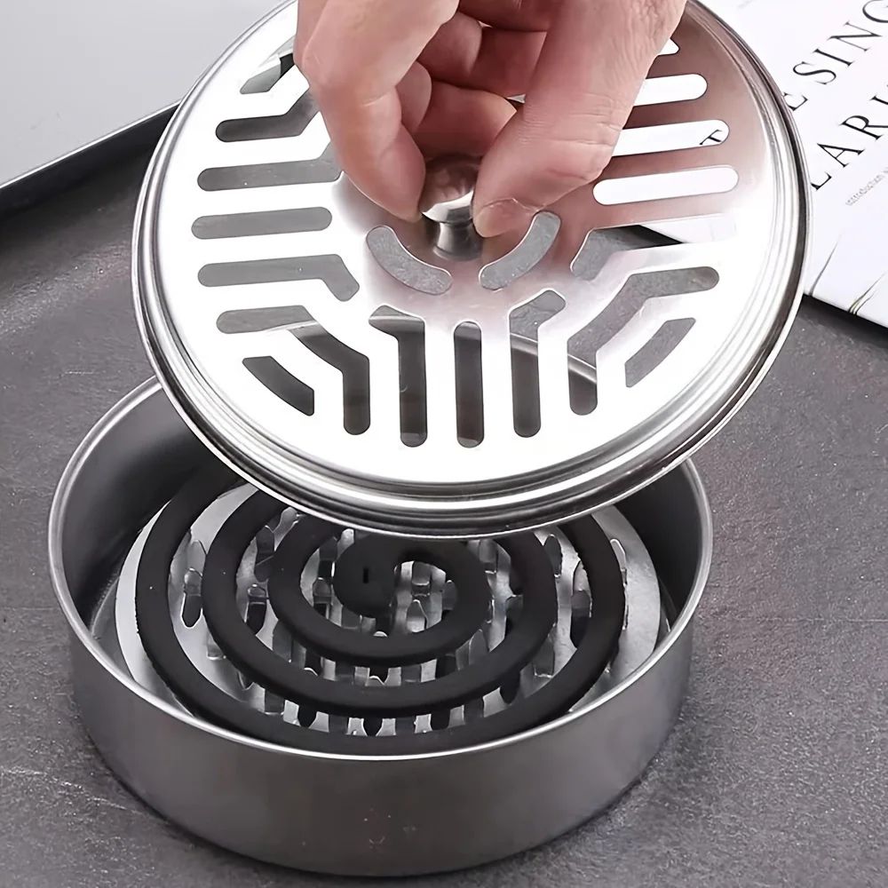 Mosquito Coil Holder With Lid Incense Tray Box 0