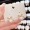 Rhinestone Bow Pearl Stud Earrings Elegant Womens Jewelry 2