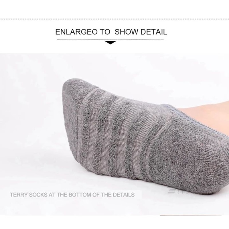 Mens Cotton Invisible Boat Socks With Anti Slip Heel 5 Pairs 8