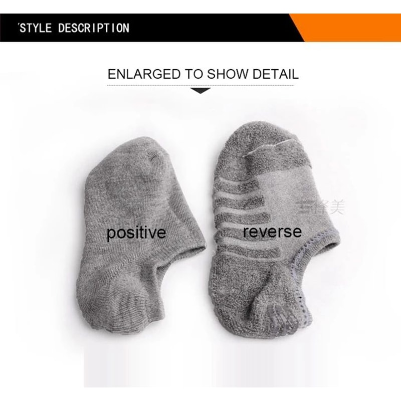 Mens Cotton Invisible Boat Socks With Anti Slip Heel 5 Pairs 9